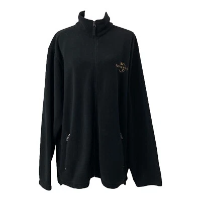 Universal Orlando Fleece Jacket Men’s XL Black Full Zip Embroidered Pockets - Image 1 of 4
