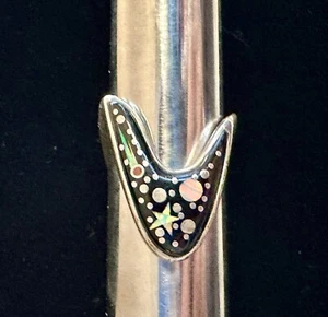 Calvin Begay Ring signiert Sterling Silber 925, schwarzer Onyx, Opal, Inlay Nachthimmel - Bild 1 von 8