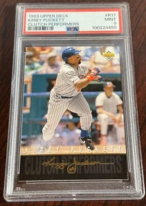 1993 KIRBY PUCKETT UPPER DECK CLUTCH PERFORMERS #R17 PSA 9 POP 5 - Picture 1 of 2