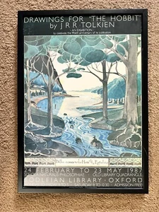 Póster de exposición Tolkien 1987 El Hobbit J.R.R. Tolkien Bodleian Library Oxford - Imagen 1 de 9