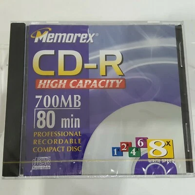 Memorex 700MB 80-Minute Up To 8x Speed Data CD-R Media Music SINGLE DISC ONLY - Image 1 of 4