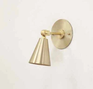Brass Wall Sconce light, Modern brass light, Un-lacquered Minimal Sconce Light - Picture 1 of 5