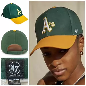 Oaklands Athletics Cap Hat '47 Brand ONE SIZE Cooperstown Womens Ladies Green - Picture 1 of 9