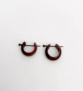 Pendientes aros de madera marrones nuevo hombre mujer bisuteria moda regalo 52 - Imagen 1 de 2
