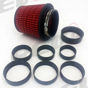 Universal High Performance Intake Cone with Adapter from 2.25 in. to 4 in. (Red) - Picture 1 of 3