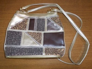 Cartera Vintage Metálica Oro/Plata Patchwork en Nuevo Estado Años 70 - Imagen 1 de 4