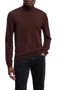 NWT $298 John Varvatos Slit Fit Merino & Silk Turtle Neck In Scarlet Size:XL - Picture 1 of 4