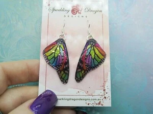Butterfly Earrings Stained Glass Rainbow - Fairy Jewellery Fairy Queen Earrings - Bild 1 von 5