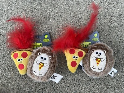 Lot of 2 Quirky Kitty Hedge Hog & Pizza Catnip Cats & Kitten Toys Kitty Pets - Image 1 of 3