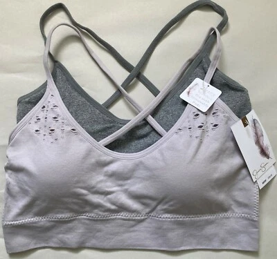 NWT JESSICA SIMPSON 1 LILAC 1 GRAY WIRE FREE BRA JS51101 SIZE SMALL $36 - Image 1 of 2