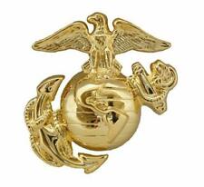 US Marine Corps Left Cap Gold Emblem WW 2 USMC Lapel / Hat Pin 1-3/4" Full Size