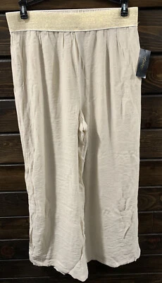 Pantalones Thalia Sodi Abiertos Pierna Ancha Talla M Color Arena Foto 1 de 4