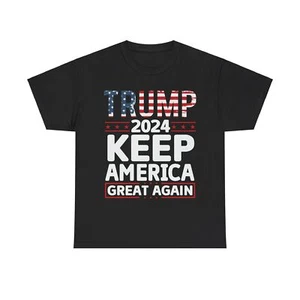 Trump 2024 Keep America Great Again Dark Colors Unisex Heavy Cotton Tee - Picture 1 of 37