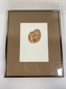 Artists Print Etching By Carol Lummus Titled Thru The Water Cooler - Cats, 1979 - Picture 1 of 7