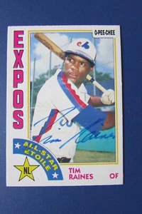 TIM RAINES SIGNED 1984 O-PEE-CHEE # 390 ALL STAR AUTO EXPOS OPC - Picture 1 of 2