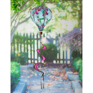 Hummingbird Feeding Animated Burlap Balloon Spinner - Picture 1 of 3