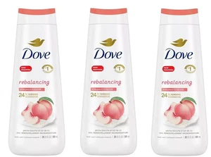Dove Body Wash Rebalancing White Peach & Rice Milk – 3 Count, 20 oz Each🔥 - Picture 1 of 2