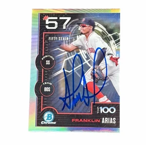 Franklin Arias Signed Top 100 Card Boston Red Sox Autographed Auto  - Picture 1 of 3