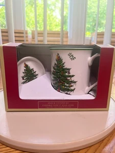 JUEGO DE TAZAS Y POSAVASOS COLECCIÓN ÁRBOL DE NAVIDAD SPODE 12 OZ. Y MONTAÑA RUSA 3 1/3" - Imagen 1 de 7