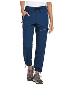Women's Hiking Cargo Pants Outdoor Lightweight Capris Water Large 01-navy Blue - Picture 1 of 7