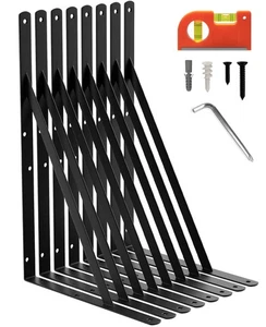 14 Inch Heavy Duty Shelf Brackets & Supports 8 Pack 90 Degree Triangle L Shel... - Picture 1 of 6