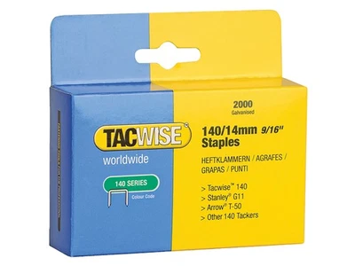  Tacwise 140 Heavy-Duty Staples 14mm (Type T50 G) (Pack 2000) TAC0349 - Image 1 of 2