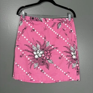 Ann Taylor LOFT minigonna donna rosa Cocount ragazza linea A - taglia 6 - floreale - Foto 1 di 7