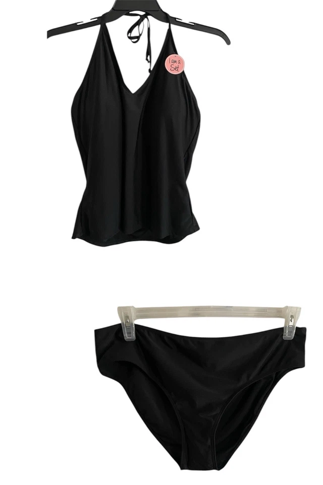 Tankini negro Bobbie Brooks talla grande 2X para mujer 2 piezas nuevo con etiquetas  Foto 1 de 3