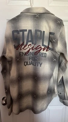 NWT Men’s Size M Staple Pigeon Quality Design Flannel Shirt Stone-sold out - Image 1 of 4