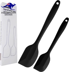 Silicone Spatula Set 2 Pcs Heat Resistant Rubber Spatula for Non-Stick Cookware - Picture 1 of 13