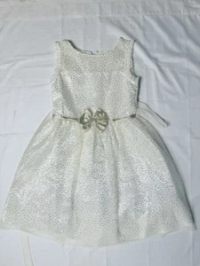 Jona Michelle Girls Formal Party Dress Size 10 Ivory & Gold Sequin Accents - Picture 1 of 10