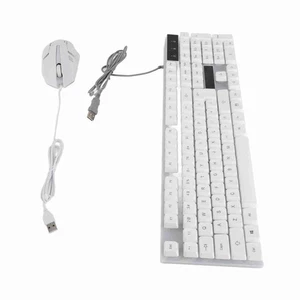 Wired Keyboard And Mouse Combo 1200 DPI Optical Corded Mouse 104 Keys - Picture 1 of 12