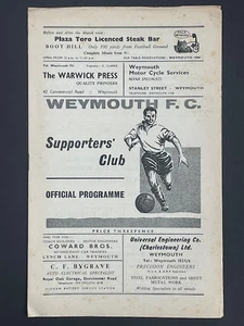 1966/67 WEYMOUTH V TORQUAY UNITED RESERVES 20-08-1966 WESTERN LEAGUE - Picture 1 of 1