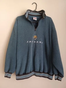 Vintage Jacksonville Jaguars Cadre Athletic Quarter-Zip Sweatshirt Mens Large - Picture 1 of 12