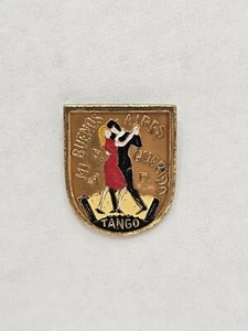 Spilla vintage Buenos Aires Querido Argentina tango bavero push back.  - Foto 1 di 3