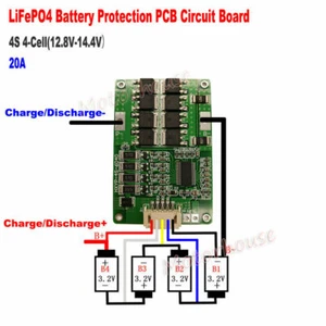 4S 18A 12.8V 14.4V LiFePO4 LiFe 18650 Battery Cell BMS Pack Protection PCB Board - Picture 1 of 3