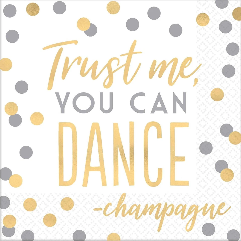 Trust Me You Can Dance New Year Year's Eve Holiday Party Paper Luncheon Napkins - Image 1 of 1