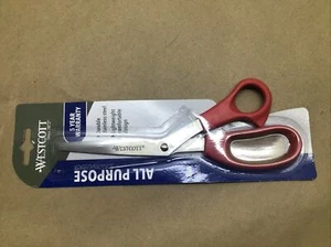 Westcott 17555 All Purpose Value Scissors Bent Shears, Light Weight, 8" LOT of 2 - Picture 1 of 2