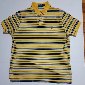 Polo Ralph Lauren Mens Collared Striped Logo Shirt Custom Fit XL - Picture 1 of 5