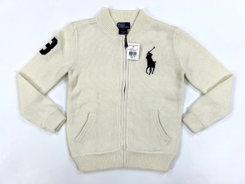 Polo Ralph Lauren Kid's Full Zip Big Pony Sweater Cardigan - 2 color options - - Image 1 of 1