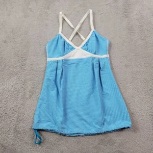 Lululemon Tanktop Damen 4 blau Seersucker Athleisure Stretch integriert - Bild 1 von 8
