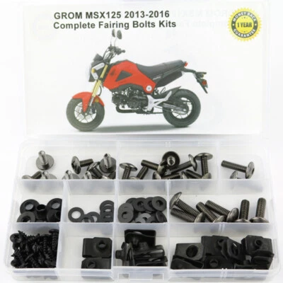 Kit completo de sujetadores de pernos de carenado gris apto para HONDA GROM MSX125 13-16 Foto 1 de 4