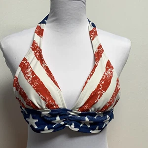 Venus Sz A (32B/34A/36AA) Red/White/Blue Stars & Stripes Bikini Swim Top NWOT - Picture 1 of 9