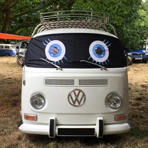 Window Screen Cover Black Out Blind VW T2 Bay Wrap Blue Campervan Eyes Frost  - Picture 1 of 7