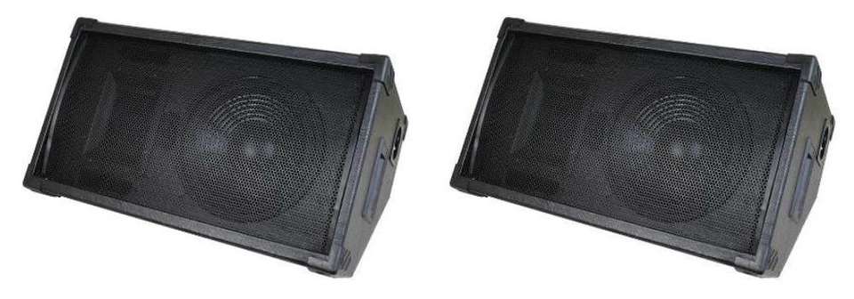 全新 (2) 12 英寸 PA 地板显示器 舞台扬声器 现场波段 声音 专业音频 8 欧姆对  — 第 1/2 张图片