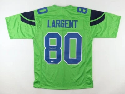 Steve Largent Signed Seattle Seahawks Neon Jersey (PSA) NFL H.O.F. 1995 W.R. - Image 1 of 4