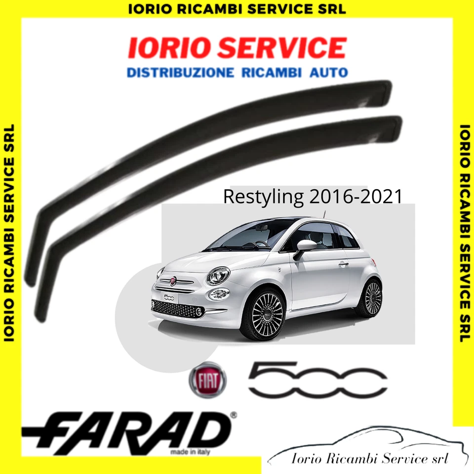 DEFLETTORI ARIA FIAT 500 3P DAL 2016 RESTYLING FARAD fumè ANTITURBO ANTIVENTO