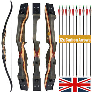 62" Takedown Recurve Bow 25-50lbs Wooden Bow Riser for Archery Hunting Target