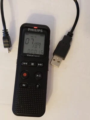Philips DVT1150 Digital Voice Recorder 4GB - PC Connected - Black TESTED - Image 1 of 4