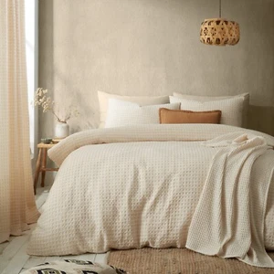 Pineapple Elephant Duvet Cover Bedding Set Muscat Waffle Natural - Picture 1 of 31